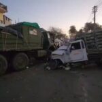 झांसी में तेज रफ्तार पिकअप ने आर्मी ट्रक में मारी टक्कर, हादसे में एक जवान की मौत